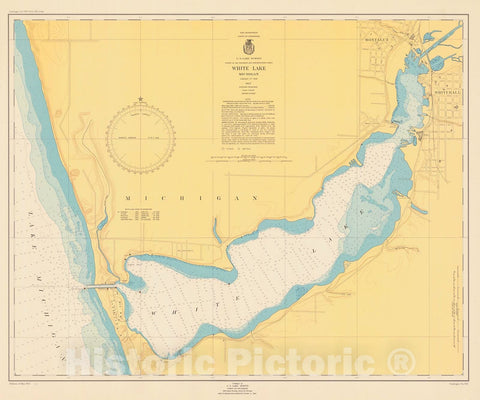 Historic Nautical Map - White Lake, 1947 NOAA Chart - Michigan (MI) - Vintage Wall Art