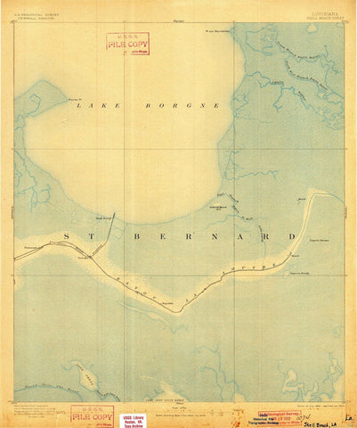 1893 Shell Beach, LA - Louisiana - USGS Topographic Map