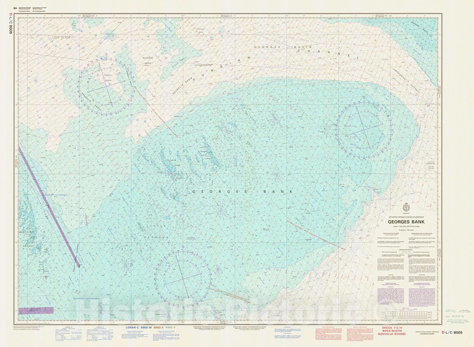 Historic Nautical Map - Georges Bank, 1979 NOAA Chart - Vintage Wall Art
