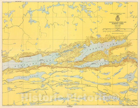Historic Nautical Map - Minnesota-Ontario Border Lakes North Lake, 1951 NOAA Chart - Minnesota (MN) - Vintage Wall Art