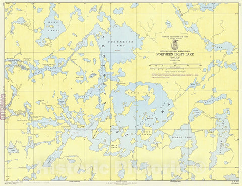 Historic Nautical Map - Minnesota - Ontario Border Lakes, Northern Light Lake, 1964 NOAA Chart - Minnesota (MN) - Vintage Wall Art