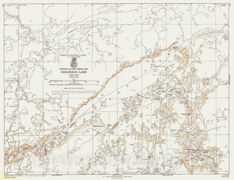 Historic Nautical Map - Minnesota - Ontario Border Lakes, Saganaga Lake, 1964 NOAA Chart - Minnesota (MN) - Vintage Wall Art
