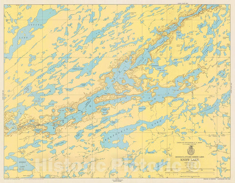 Historic Nautical Map - Minnesota-Ontario Border Lakes Knife Lake, 1951 NOAA Chart - Minnesota (MN) - Vintage Wall Art