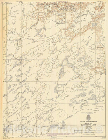 Historic Nautical Map - Basswood Lake, 1964 NOAA Chart - Minnesota (MN) - Vintage Wall Art
