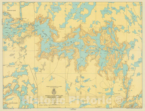 Historic Nautical Map - Minnesota-Ontario Border Lakes Crooked Lake, 1950 NOAA Chart - Minnesota (MN) - Vintage Wall Art