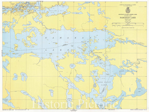 Historic Nautical Map - Minnesota-Ontario Border Lakes Eastern Part Namakan Lake, 1950 NOAA Chart - Minnesota (MN) - Vintage Wall Art