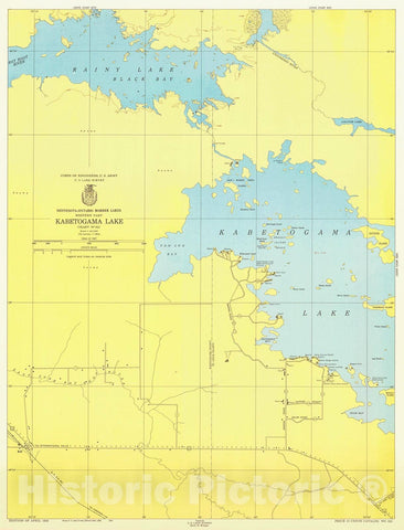 Historic Nautical Map - Minnesota-Ontario Border Lakes Western Part Kabetogama Lake, 1950 NOAA Chart - Minnesota (MN) - Vintage Wall Art