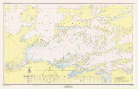 Historic Nautical Map - Rainy Lake, 1952 NOAA Chart - Minnesota (MN) - Vintage Wall Art