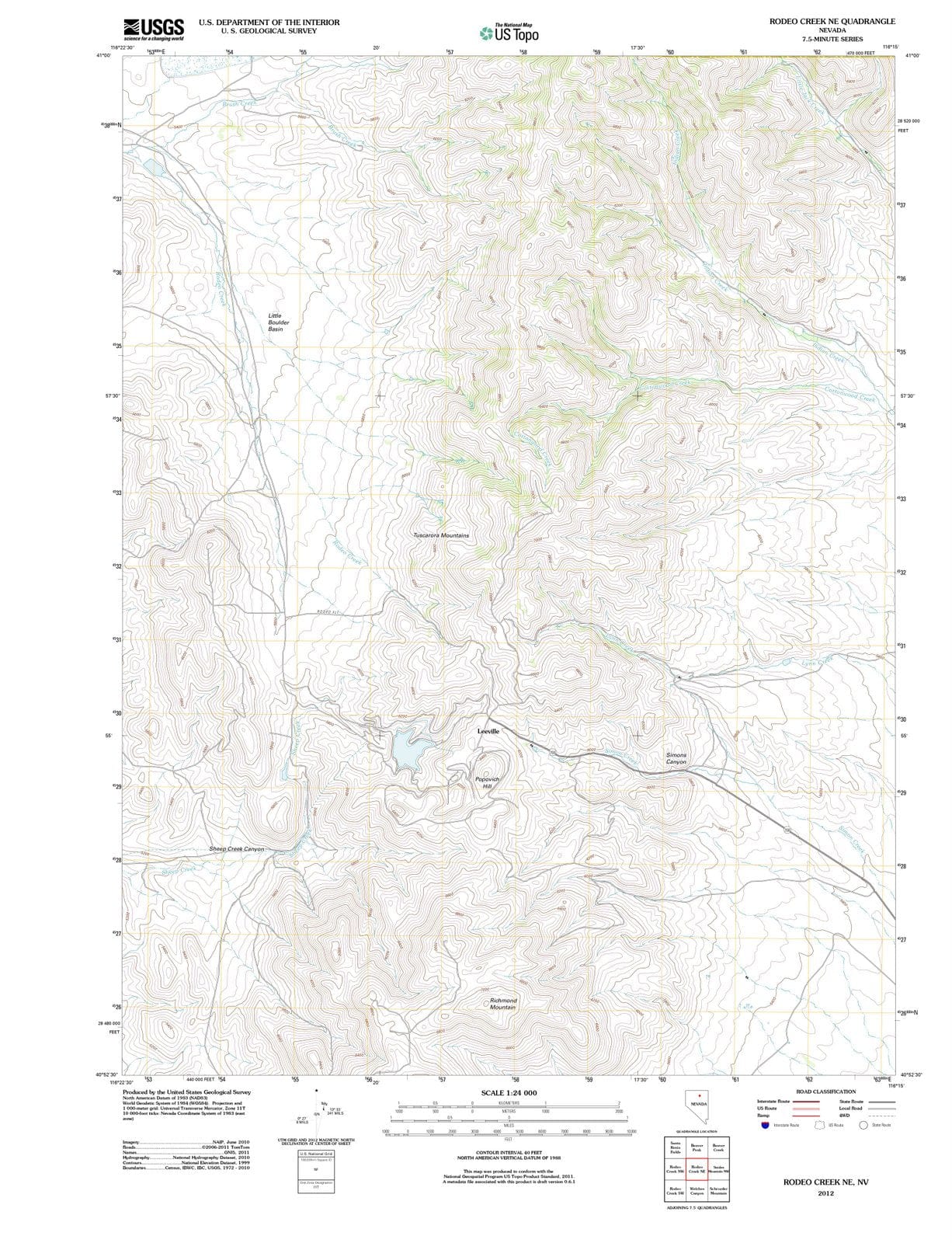 2012 Rodeo Creek, NV - Nevada - USGS Topographic Map