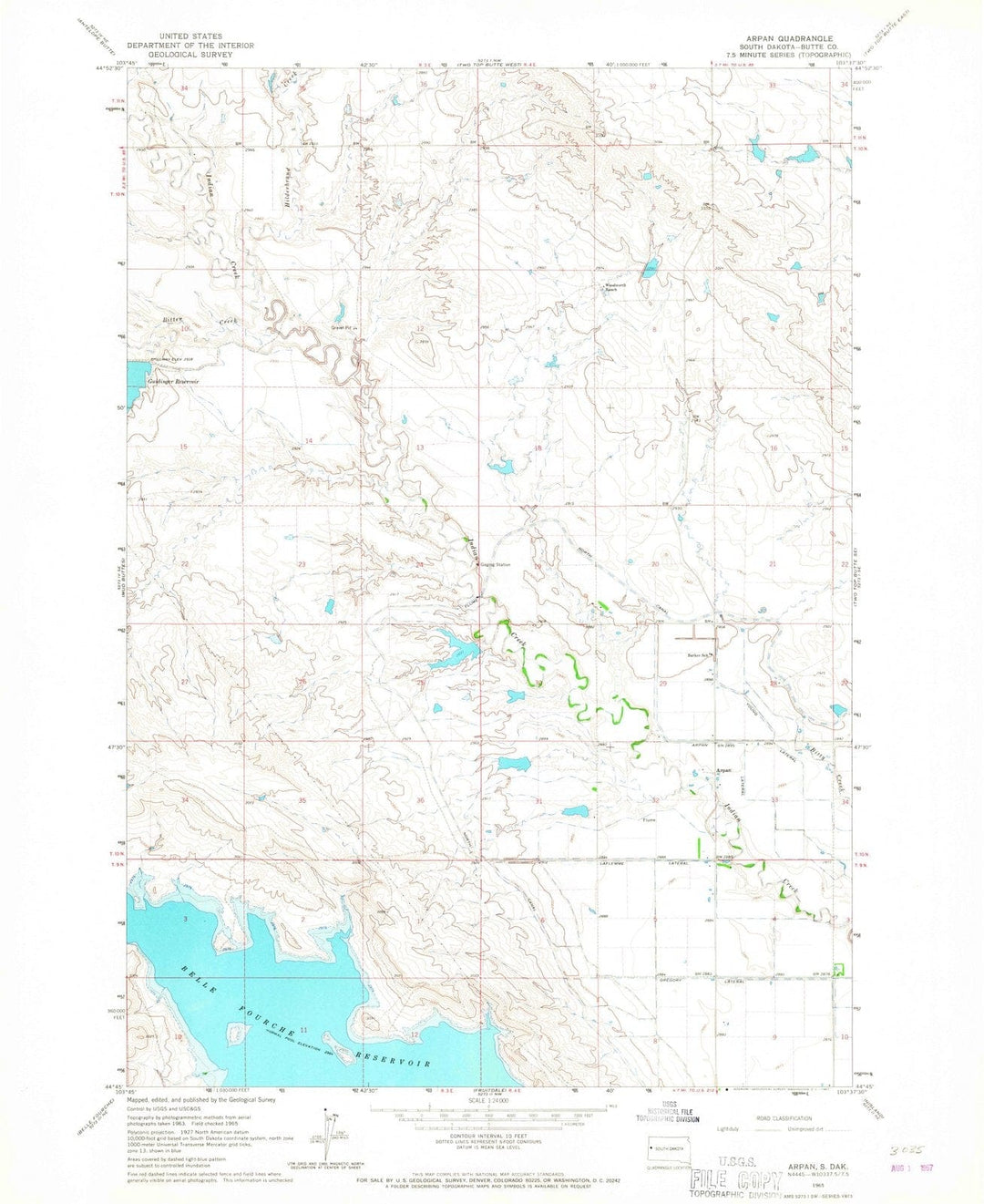 1965 Arpan, SD - South Dakota - USGS Topographic Map
