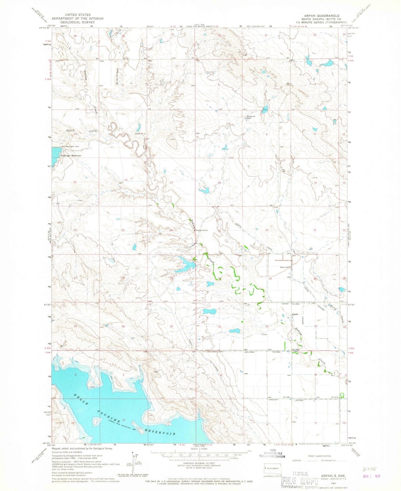 1965 Arpan, SD - South Dakota - USGS Topographic Map