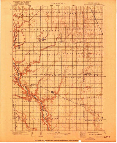 1899 Alexandria, SD - South Dakota - USGS Topographic Map