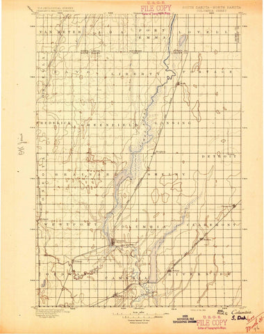1896 Columbia, SD - South Dakota - USGS Topographic Map