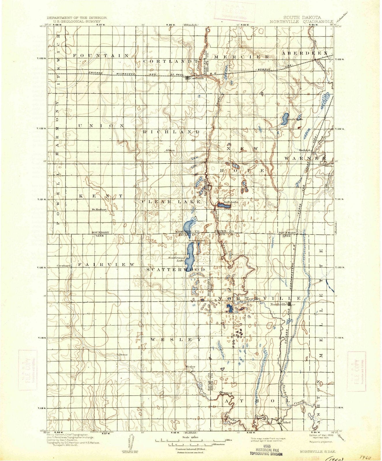 1899 Northville, SD - South Dakota - USGS Topographic Map
