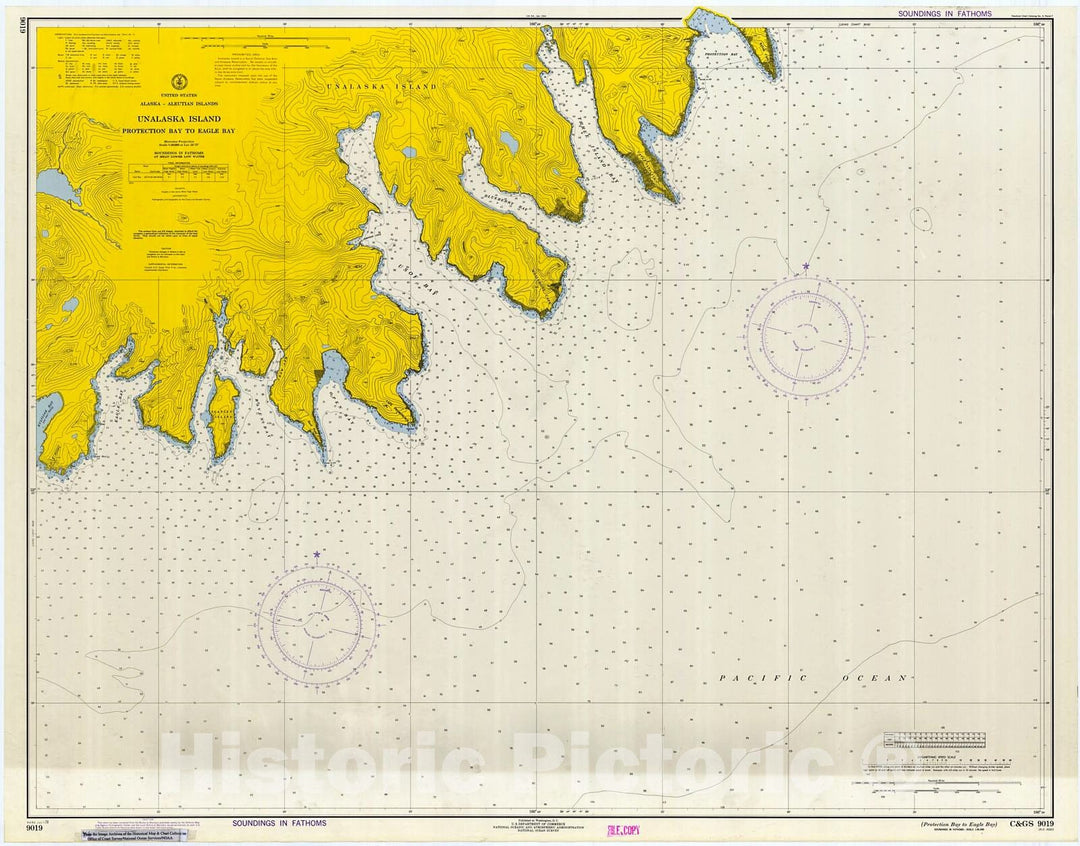 Historic Nautical Map - Protection Bay To Eagle Bay, 1973 NOAA Chart ...