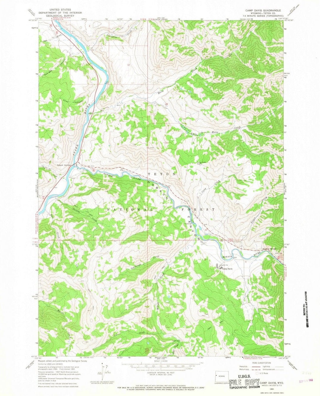 1965 Campavis, WY - Wyoming - USGS Topographic Map
