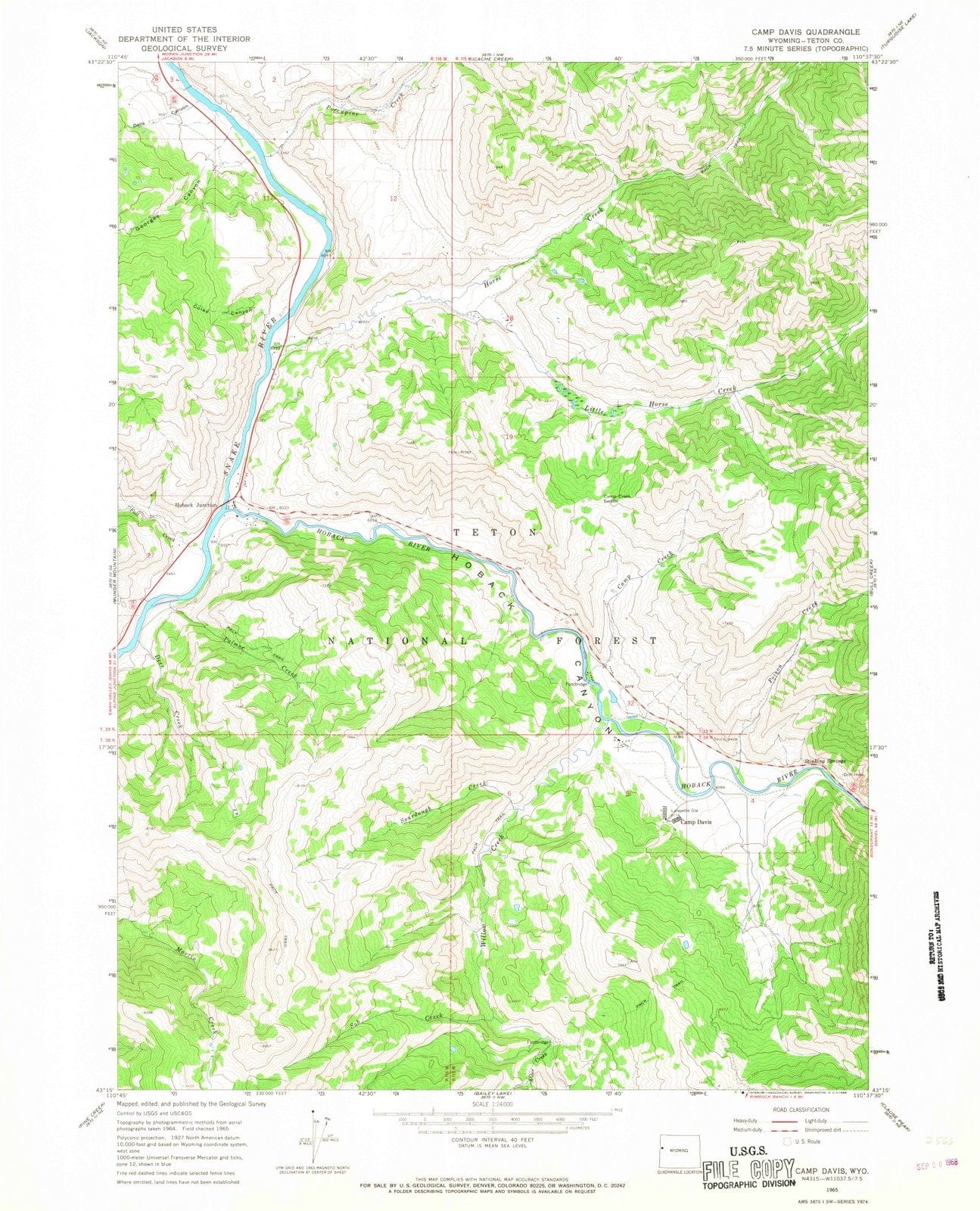1965 Campavis, WY - Wyoming - USGS Topographic Map