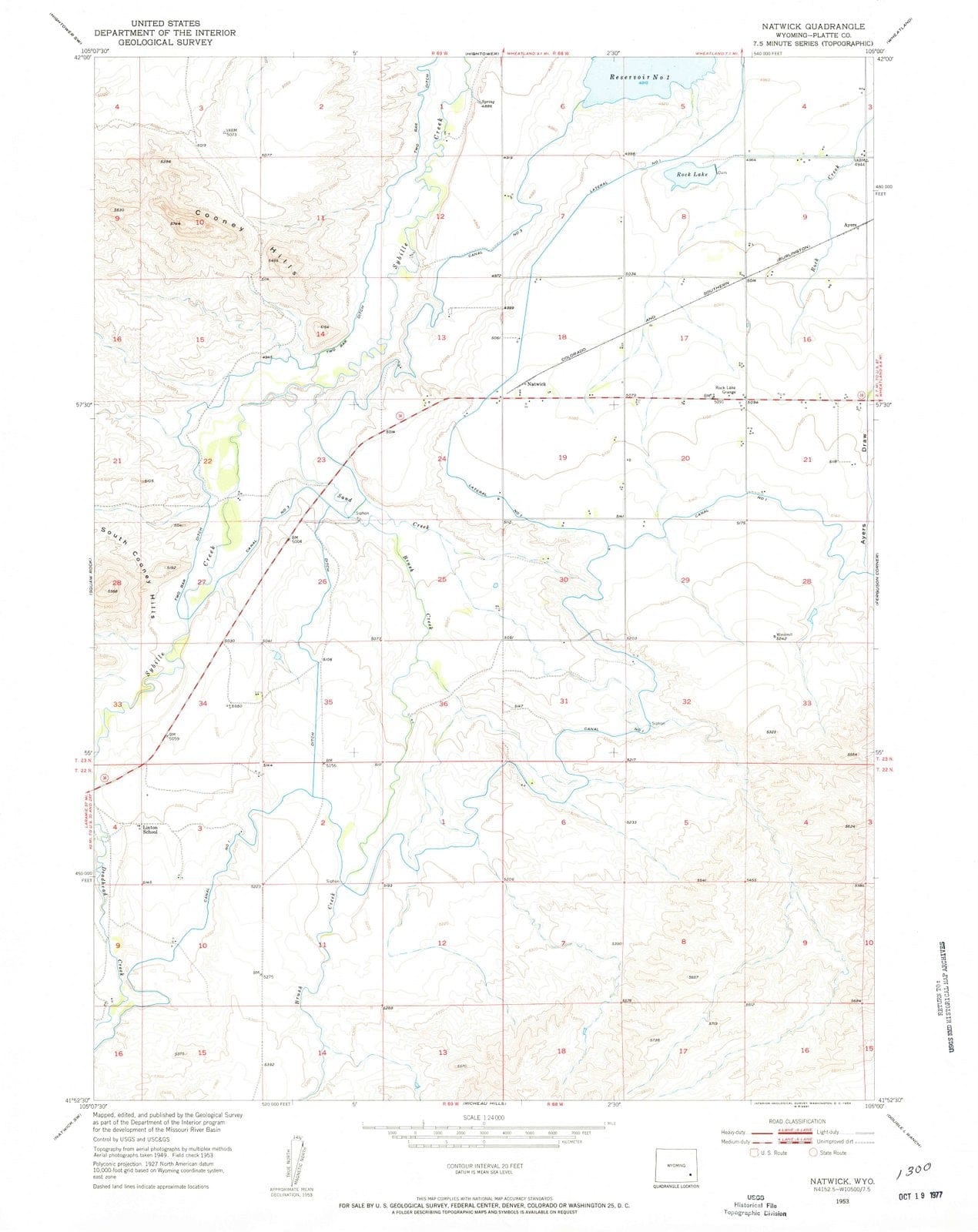 1953 Natwick, WY - Wyoming - USGS Topographic Map v2