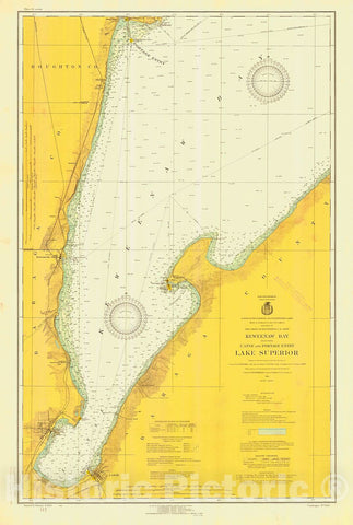 Historic Nautical Map - Keweenaw Bay Including Lanse And Portage Entry Lake Superior, 1924 NOAA Chart - Michigan (MI) - Vintage Wall Art