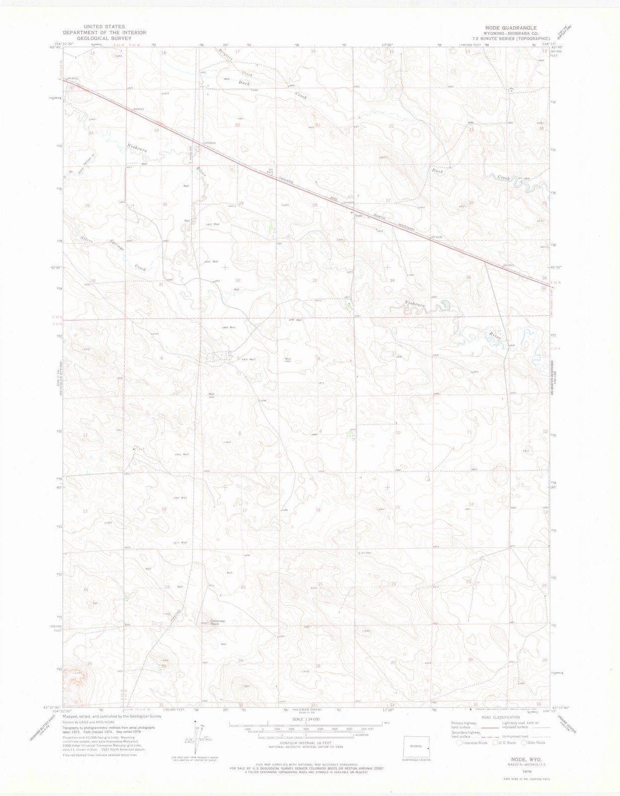 1978 Node, WY - Wyoming - USGS Topographic Map