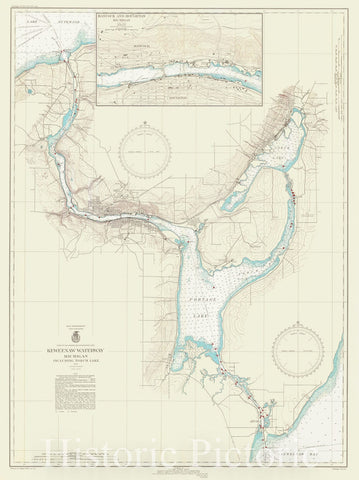 Historic Nautical Map - Keweenaw Waterway Mchigan Including Torch Lake, 1940 NOAA Chart - Michigan (MI) - Vintage Wall Art