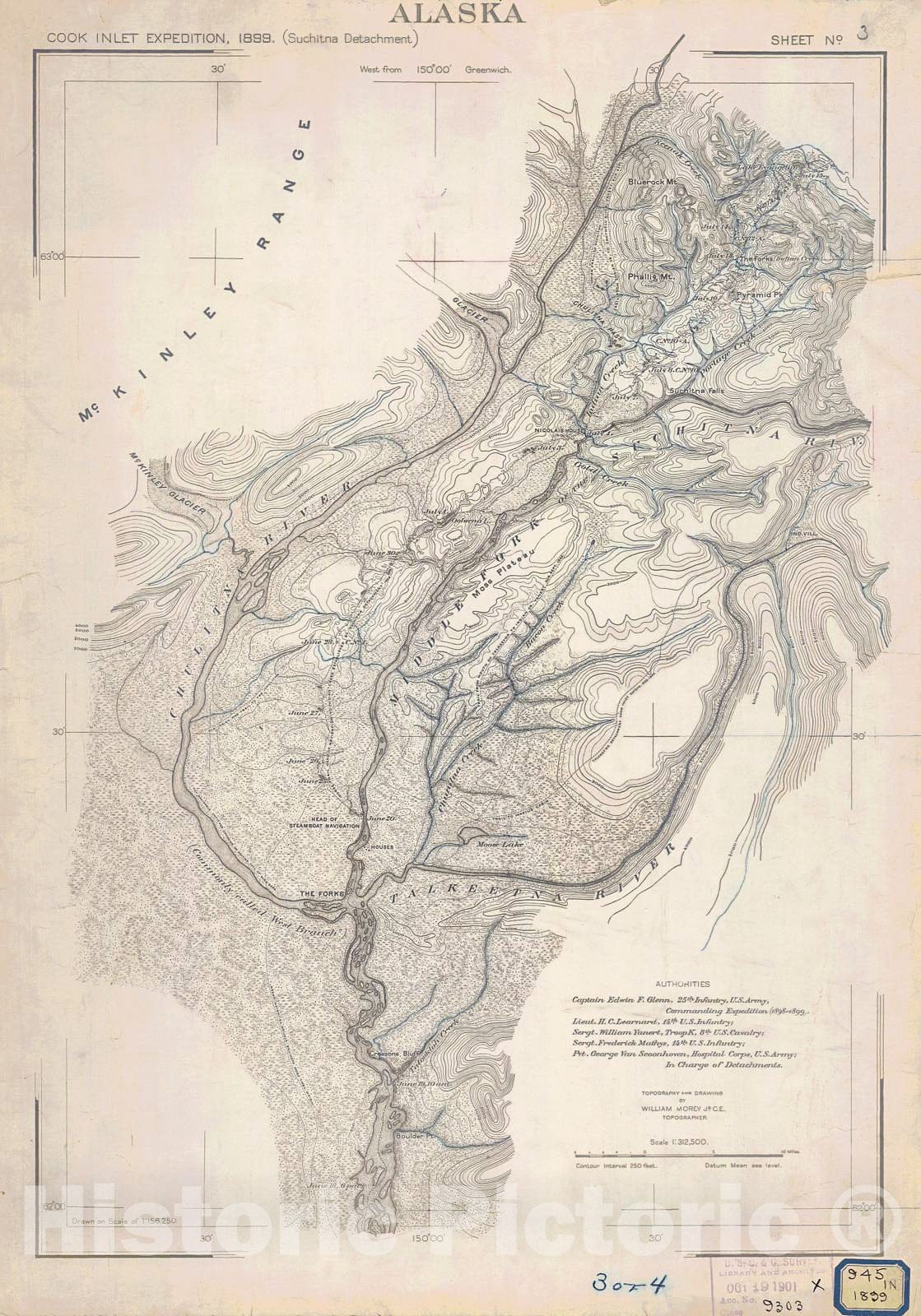 Historic Nautical Map - Cook Inlet Expedition, 1899 NOAA Topographic H ...