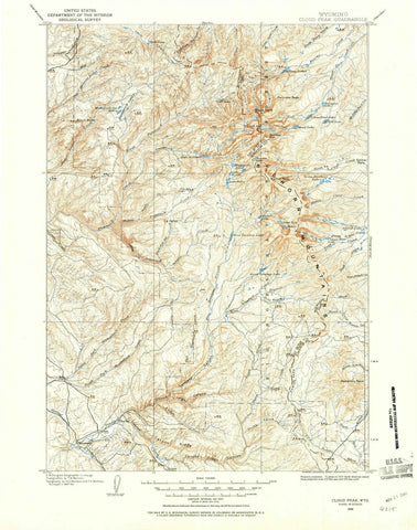 1899 Cloud Peak, WY - Wyoming - USGS Topographic Map