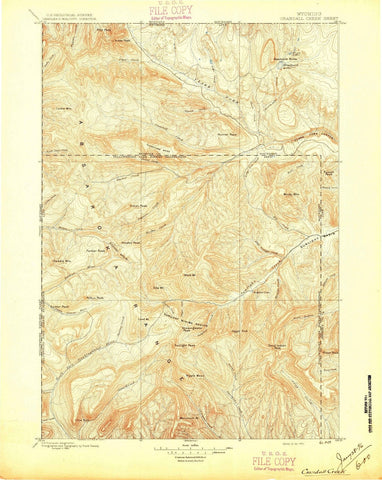 1896 Crandall Creek, WY - Wyoming - USGS Topographic Map