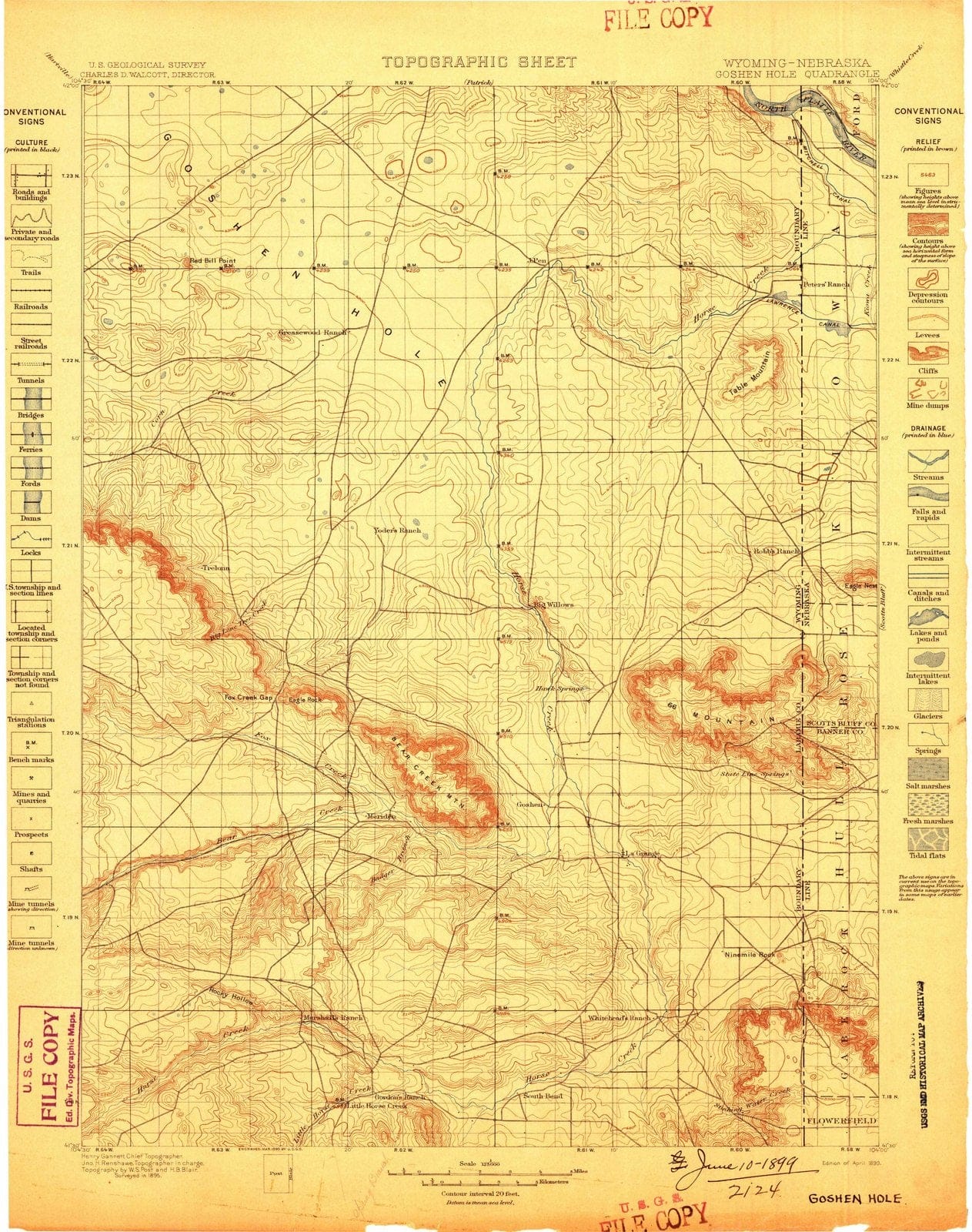 1899 Goshen Hole, WY - Wyoming - USGS Topographic Map