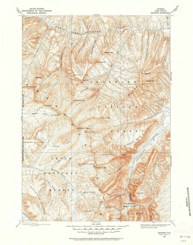 1893 Ishawooa, WY - Wyoming - USGS Topographic Map