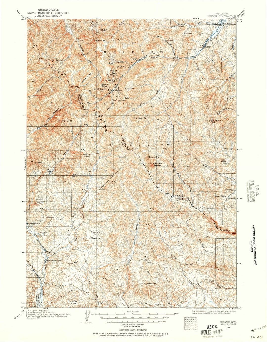1904 Kirwin, WY - Wyoming - USGS Topographic Map