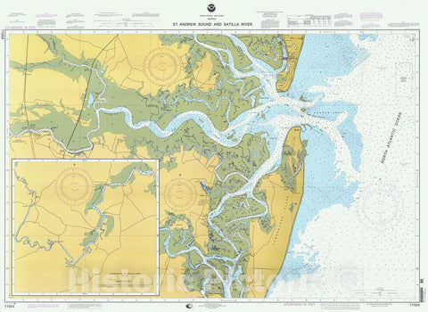 Historic Nautical Map - St Andrew Sound And Satilla River, 1997 NOAA Chart - Georgia (GA) - Vintage Wall Art