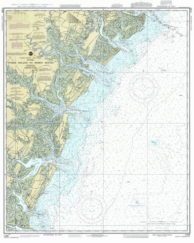 Historic Nautical Map - Tybee Island To Doboy Sound, 1988 NOAA Chart - Georgia (GA) - Vintage Wall Art