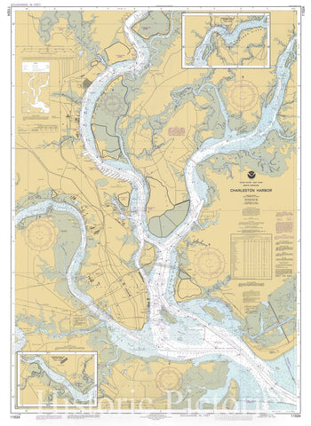 Historic Nautical Map - Charleston Harbor, 1996 NOAA Chart - South Carolina (SC) - Vintage Wall Art