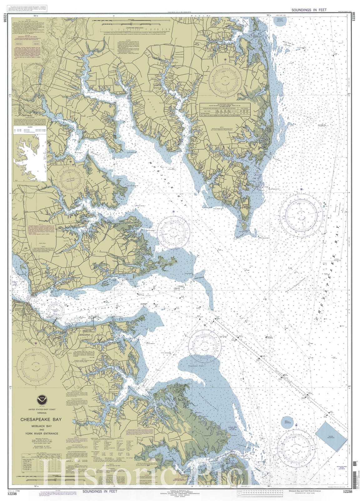 Historic Nautical Map - Chesapeake Bay - Mobjack Bay And York River Entrance, 2000 NOAA Chart - Virginia (VA) - Vintage Wall Art
