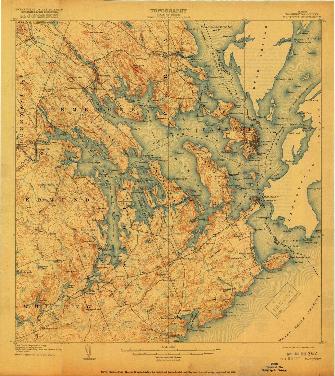 1908 Eastport, ME - Maine - USGS Topographic Map