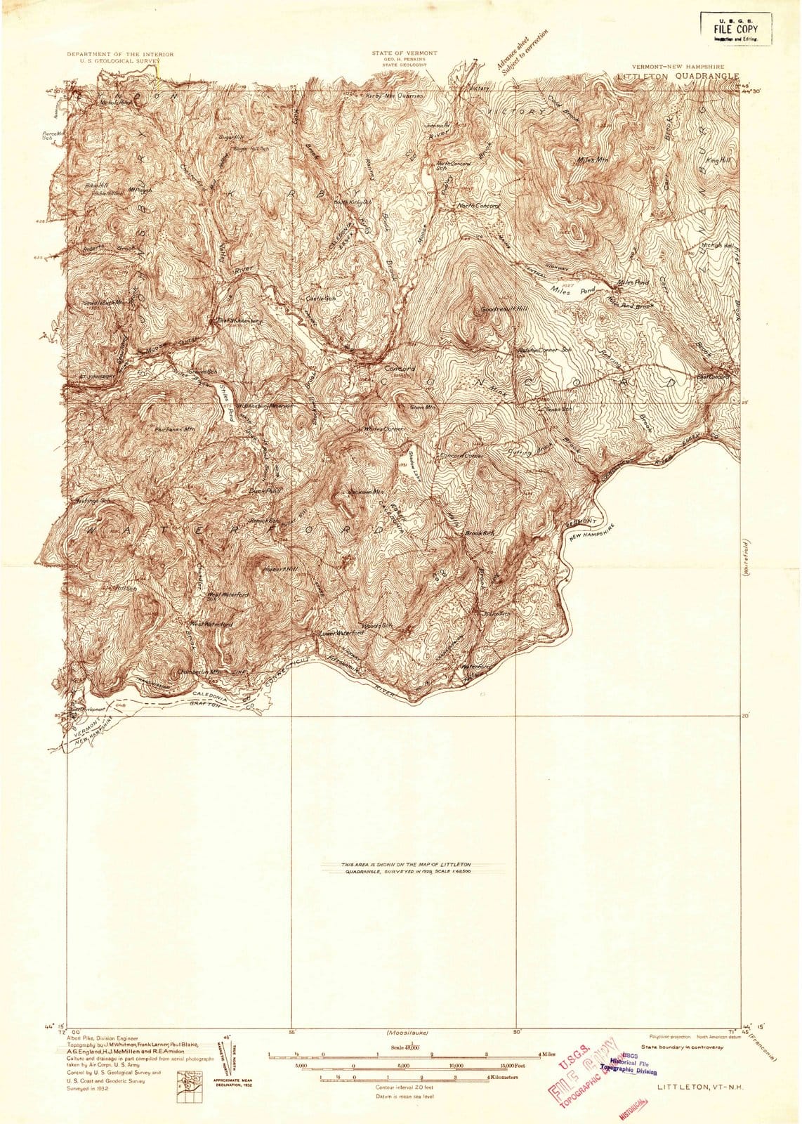 1932 Littleton, NH - New Hampshire - USGS Topographic Map