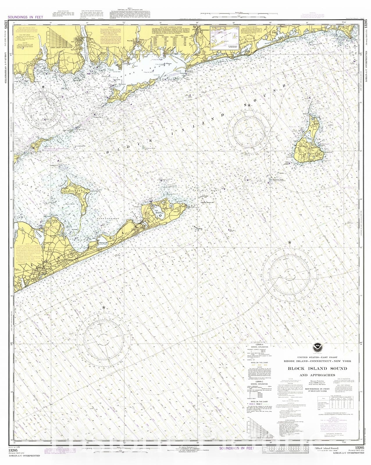 Historic Nautical Map - Block Island Sound, 1978 NOAA Chart - Rhode Island, New York, Connecticut (RI, NY, CT) - Vintage Wall Art