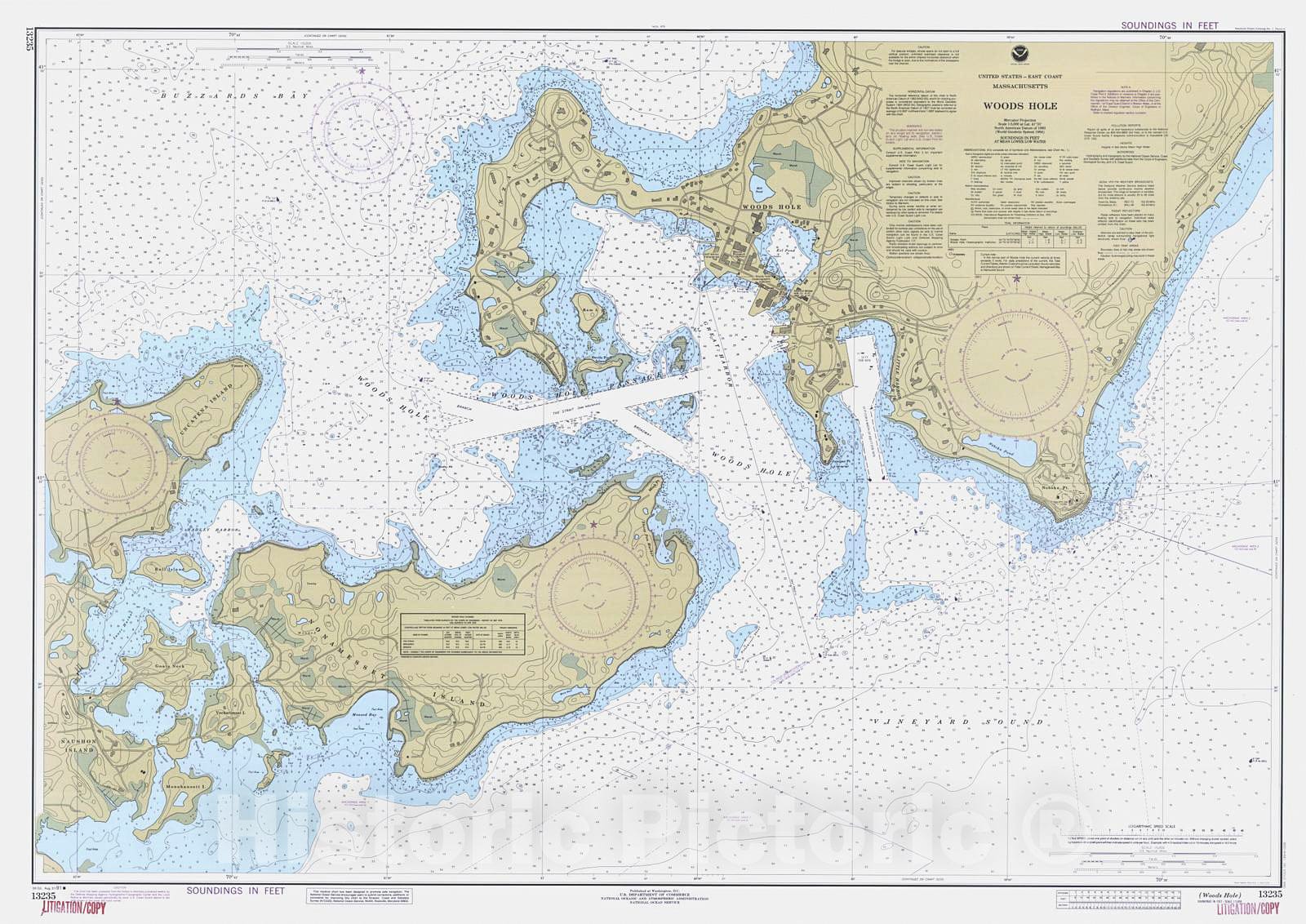 Historic Nautical Map Woods Hole, 1991 NOAA Chart Massachusetts (M