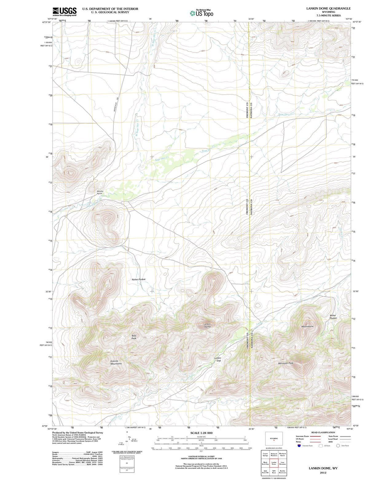 2012 Lankinome, WY - Wyoming - USGS Topographic Map