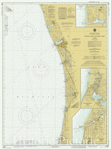 Historic Nautical Map - South Haven To Stony Lake, 1987 NOAA Chart - Michigan (MI) - Vintage Wall Art