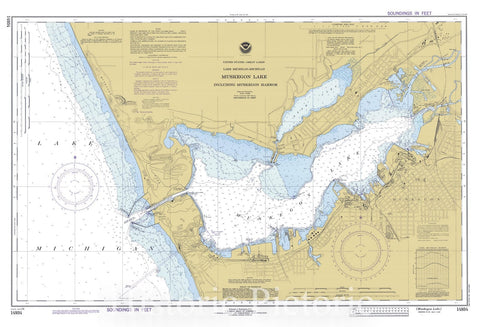 Historic Nautical Map - Muskegon Lake, 1978 NOAA Chart - Michigan (MI) - Vintage Wall Art