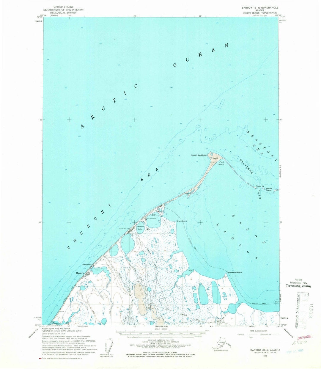 1955 Barrow, AK - Alaska - USGS Topographic Map v7