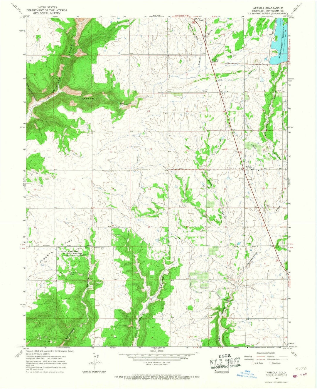 1965 Arriola, CO - Colorado - USGS Topographic Map