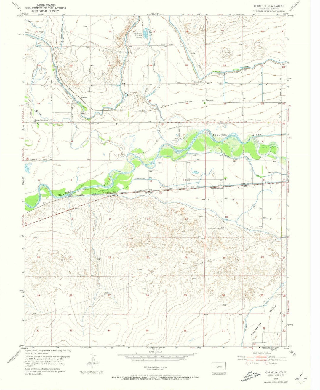 1953 Cornelia, CO - Colorado - USGS Topographic Map