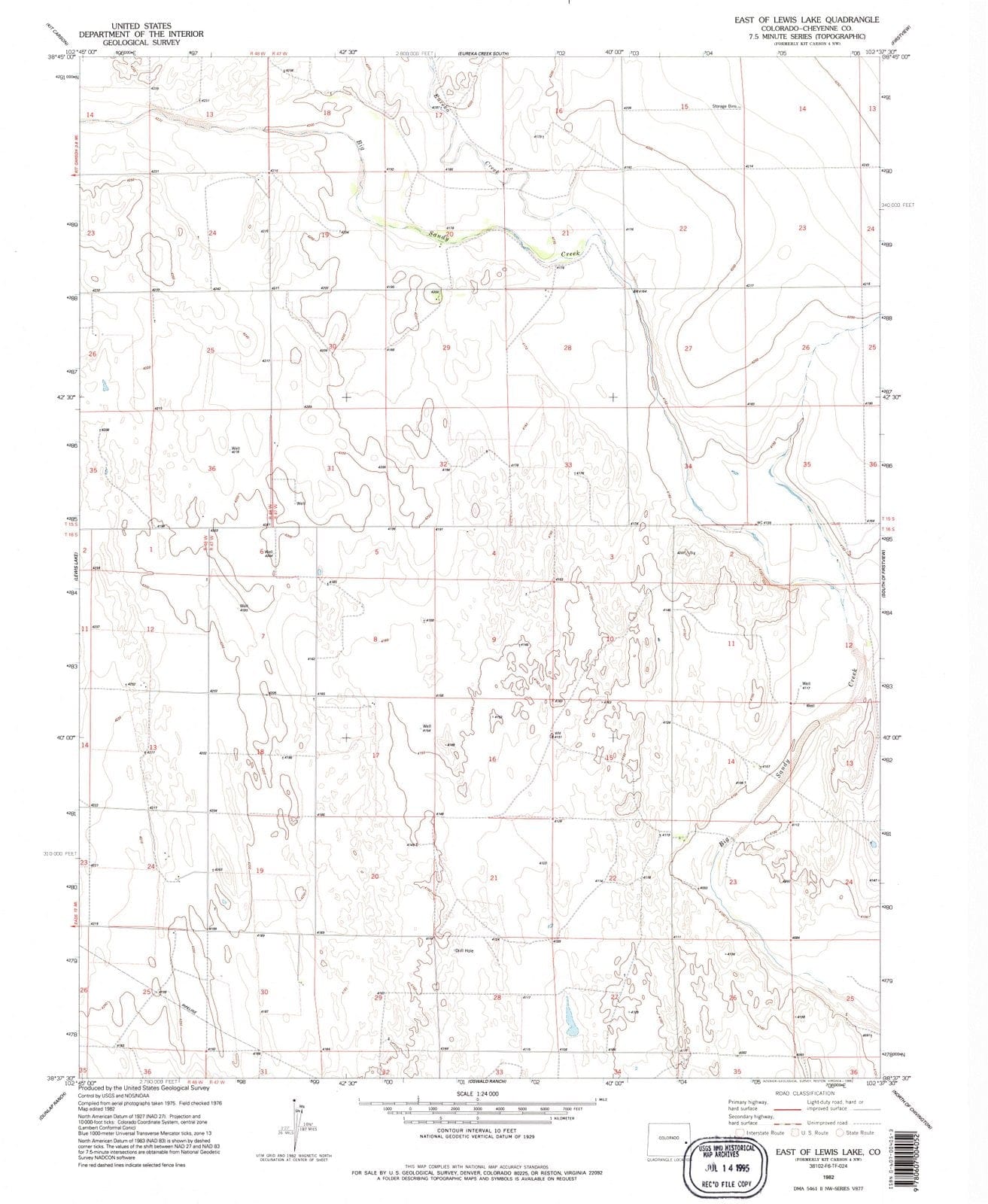 1982 East of Lewis Lake, CO - Colorado - USGS Topographic Map ...