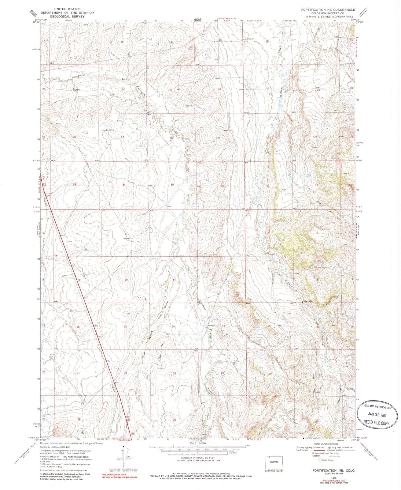 1969 Fortification, CO - Colorado - USGS Topographic Map – Historic ...