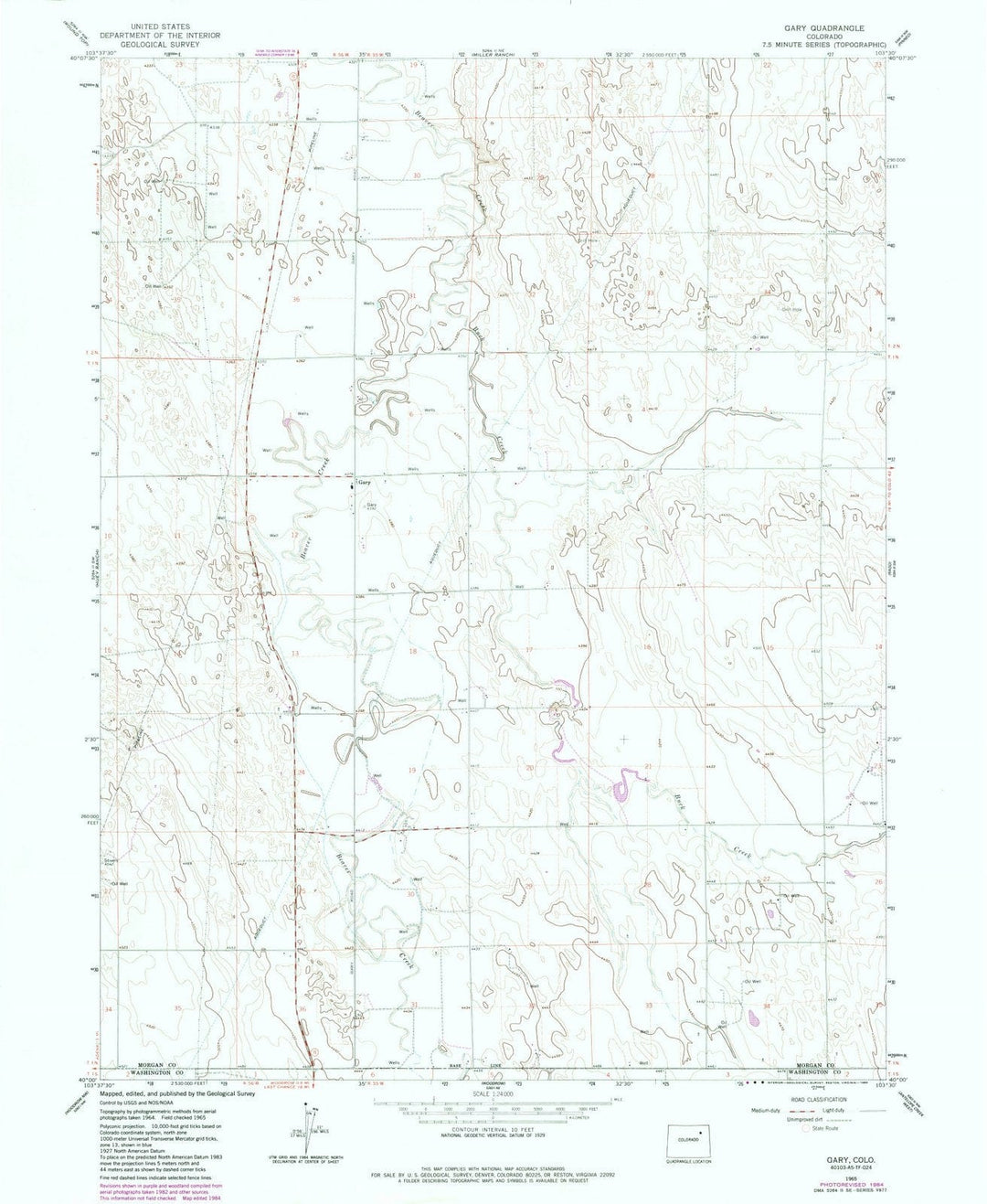 1965 Gary, CO - Colorado - USGS Topographic Map
