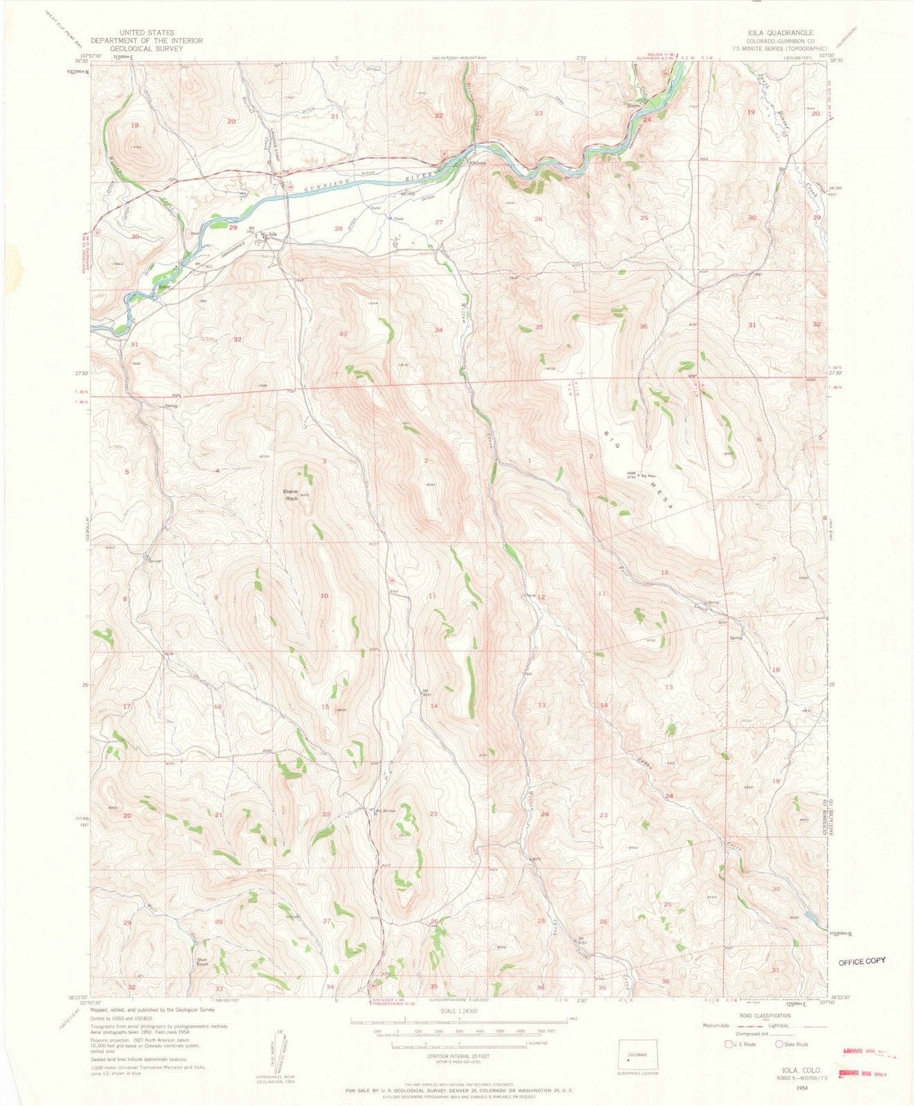 1954 Iola, CO - Colorado - USGS Topographic Map