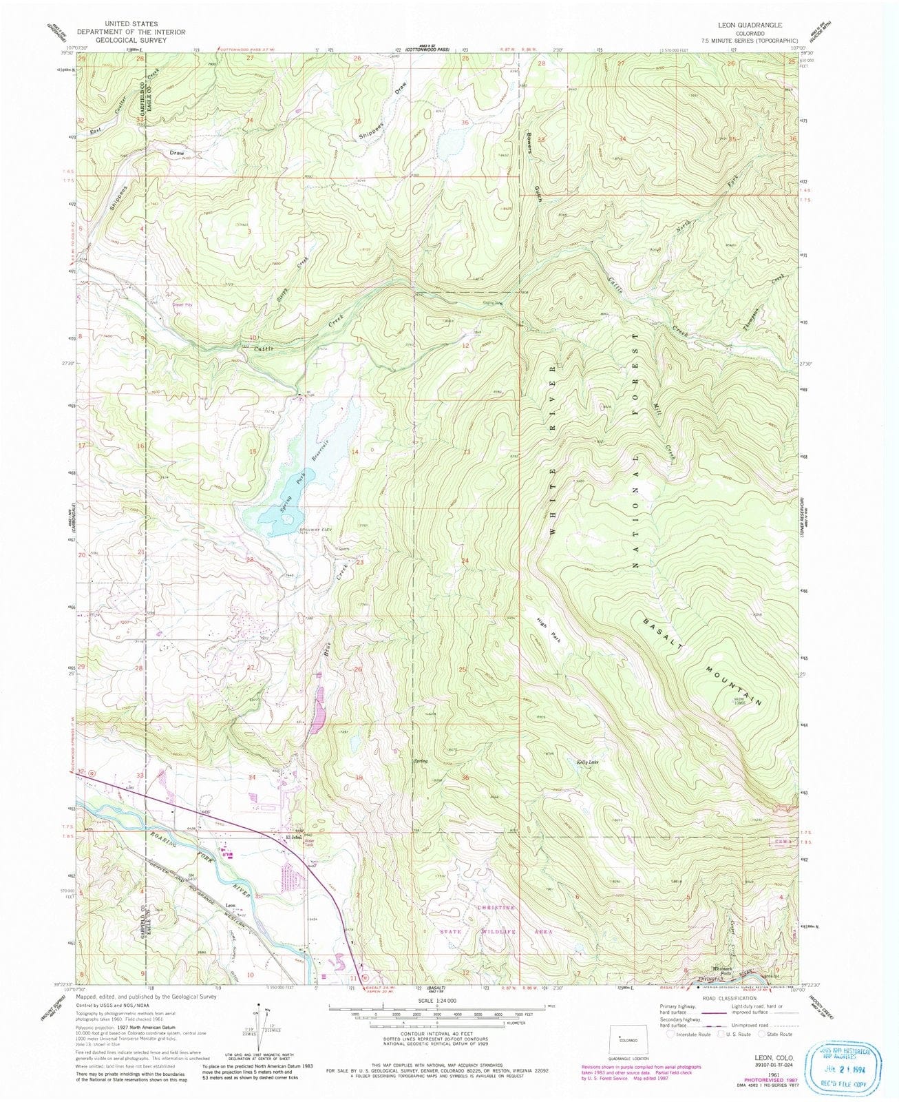 1961 Leon, CO - Colorado - USGS Topographic Map